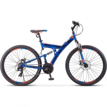 Велосипед STELS Focus 27,5" MD 21 sp V010 синий/неоновый-красный (LU089832), рама 19", 2023 Велосипед STELS Focus 27,5" MD 21 sp V010 синий/неоновый-красный (LU089832), рама 19", 2023