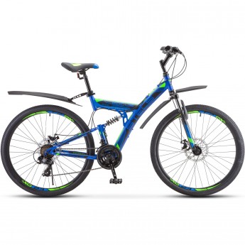 Велосипед STELS Focus 27,5" MD 21 sp V010 синий/неоновый-зеленый (LU089832), рама 19", 2023 Велосипед STELS Focus 27,5" MD 21 sp V010 синий/неоновый-зеленый (LU089832), рама 19", 2023
