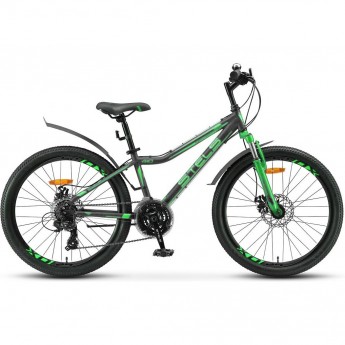 Велосипед STELS Navigator 24" 410 MD V010 черный/зеленый (LU091556), рама 12", 2023 Велосипед STELS Navigator 24" 410 MD V010 черный/зеленый (LU091556), рама 12", 2023