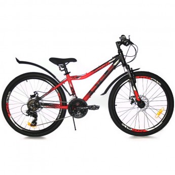 Велосипед STELS Navigator 24" 450 MD V030 черный неоновый/красный (LU093466), рама 13" Велосипед STELS Navigator 24" 450 MD V030 черный неоновый/красный (LU093466), рама 13"